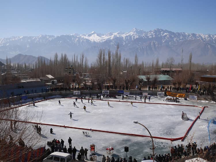 Ice Hockey a best adventure activity in Leh Ladakh