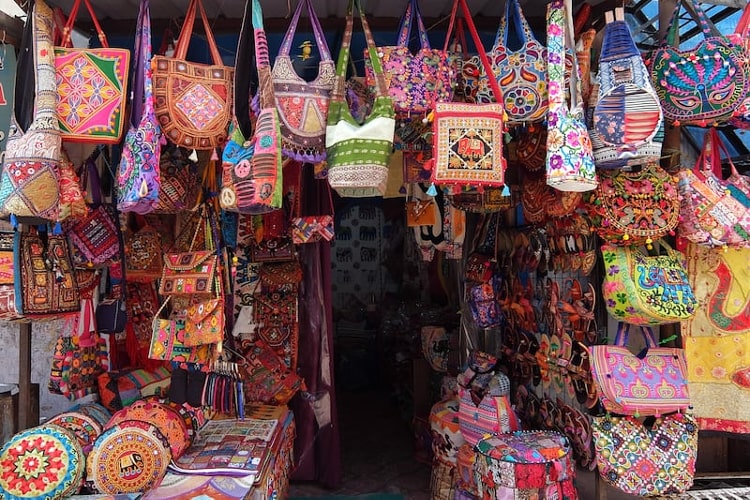 Souvenir shopping in Rishikesh in summer